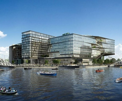 ODE Amsterdam office building steel facade support